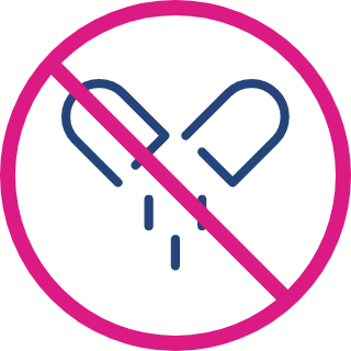 Icon for no pill breaking